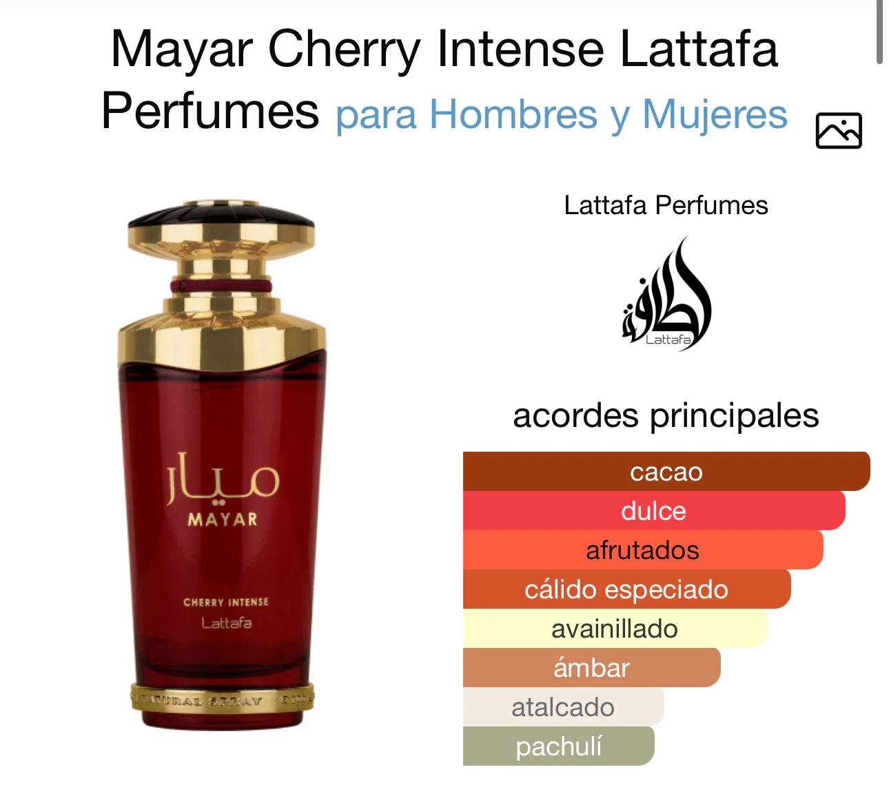 Mayar Cherry Intense Lattafa Eau de Parfum 100 ml - Imagen 3